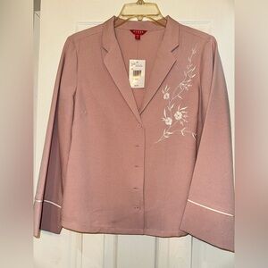 Guess embroidered flowers, blush pink, long sleeve pyjama shirt size M